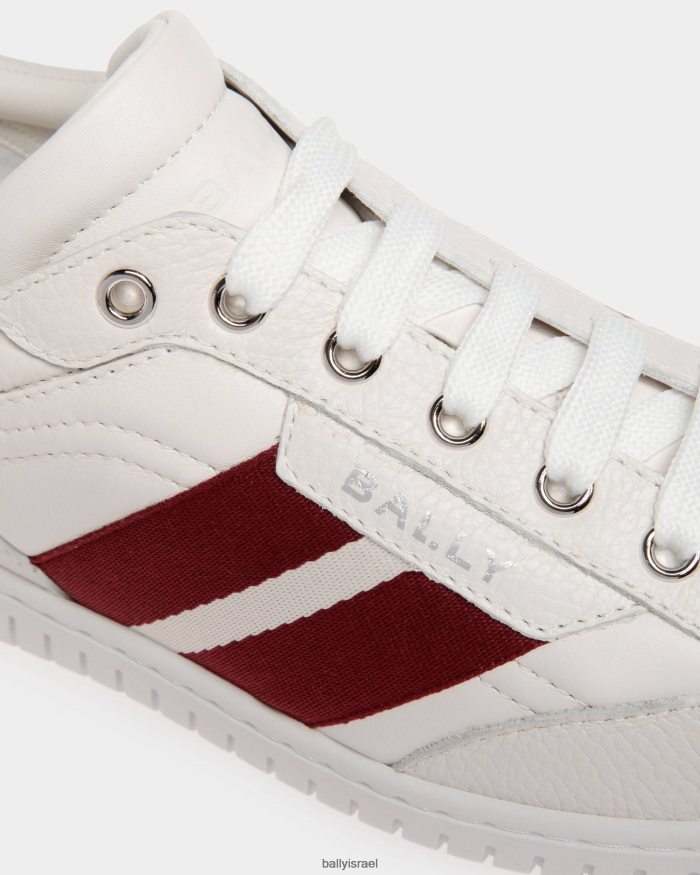 לבן Bally עור נעלי ספורט לנגן נשים הַנעָלָה AS12D150