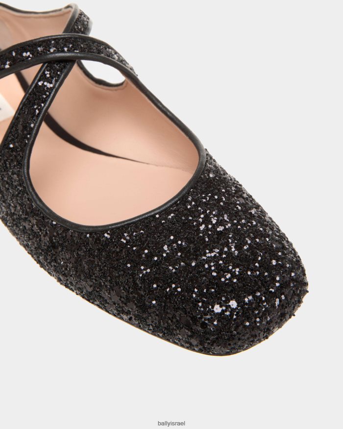 שָׁחוֹר Bally נצנצים שטוחים בלרינה נשים הַנעָלָה AS12D153