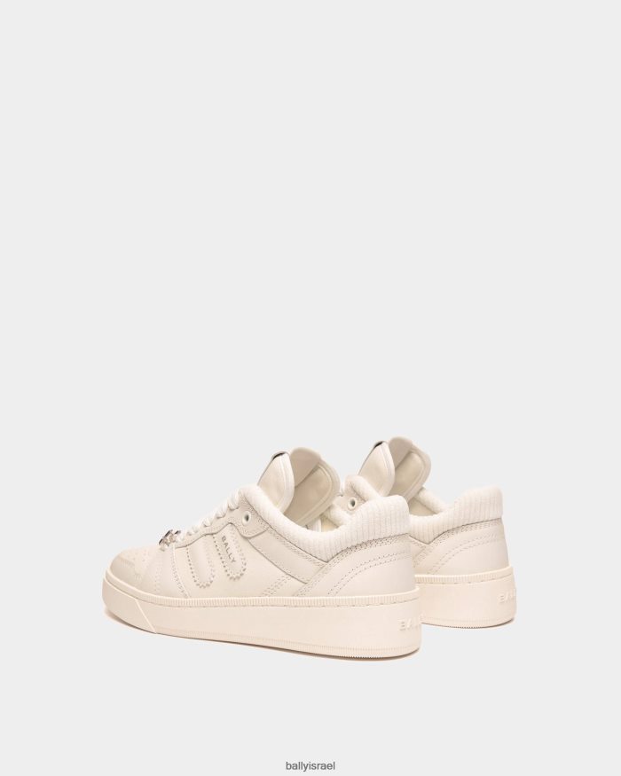 לבן Bally להעלות עור נעלי ספורט נשים הַנעָלָה AS12D155