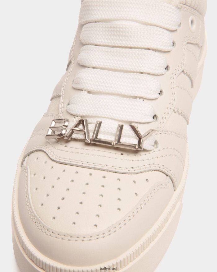 לבן Bally להעלות עור נעלי ספורט נשים הַנעָלָה AS12D155