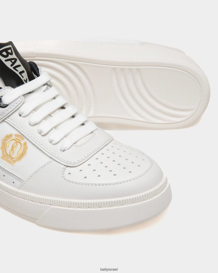 לבן Bally להעלות עור נעלי ספורט נשים הַנעָלָה AS12D156