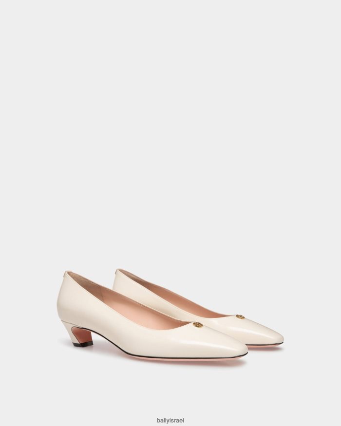 לבן Bally עור משאבת סילט נשים הַנעָלָה AS12D162