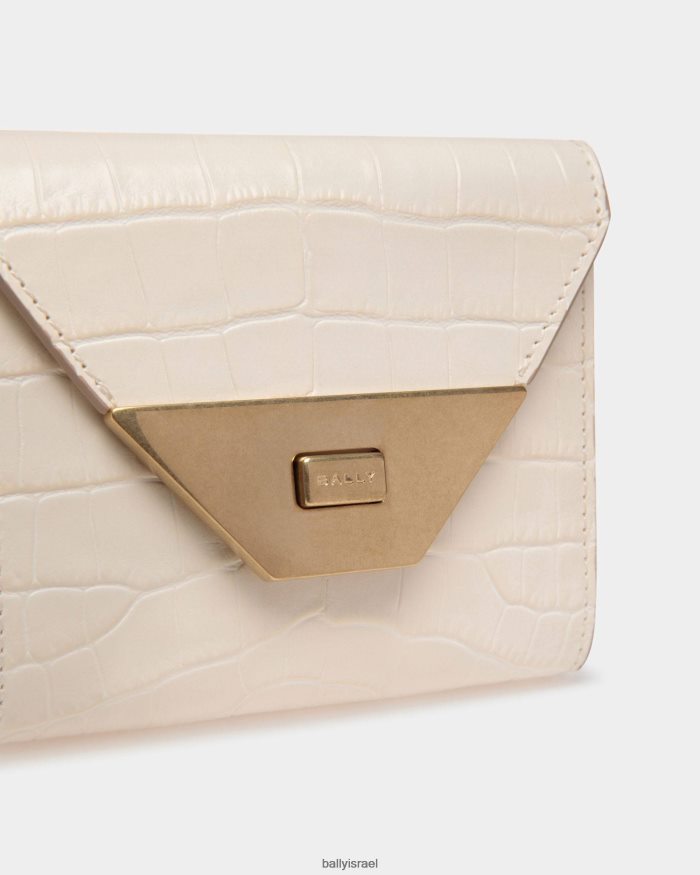 לבן Bally ארנק הטיה מעור בהדפס קרוקודיל נשים אביזרים AS12D169