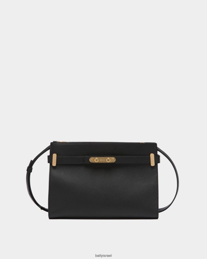 שָׁחוֹר Bally תיק כתף כרכרה מעור גרגיר נשים אביזרים AS12D175