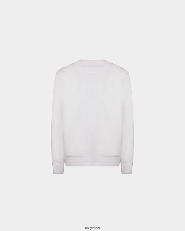 לבן Bally סווטשירט כותנה עם צווארון נשים הַלבָּשָׁה AS12D178