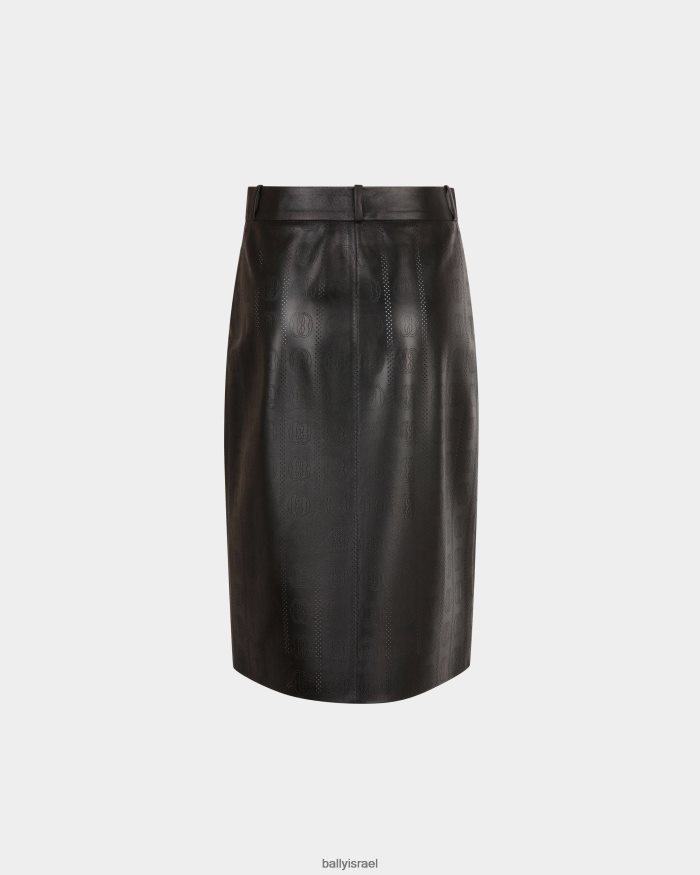 שָׁחוֹר Bally חצאית מידי עור נשים הַלבָּשָׁה AS12D182