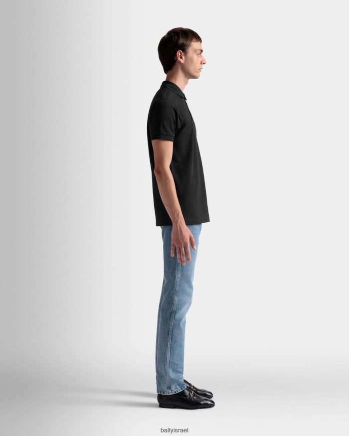 שָׁחוֹר Bally סמל פולו כותנה גברים הַלבָּשָׁה AS12D189