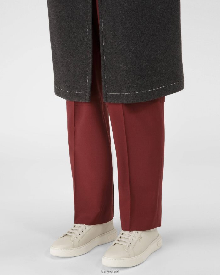 לבן Bally נעלי ספורט מעור מיקי גברים הַנעָלָה AS12D199