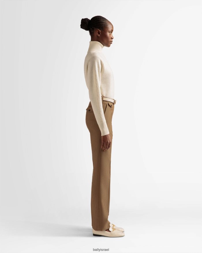 לבן Bally סוודר עם צווארון גליל נשים הַלבָּשָׁה AS12D19