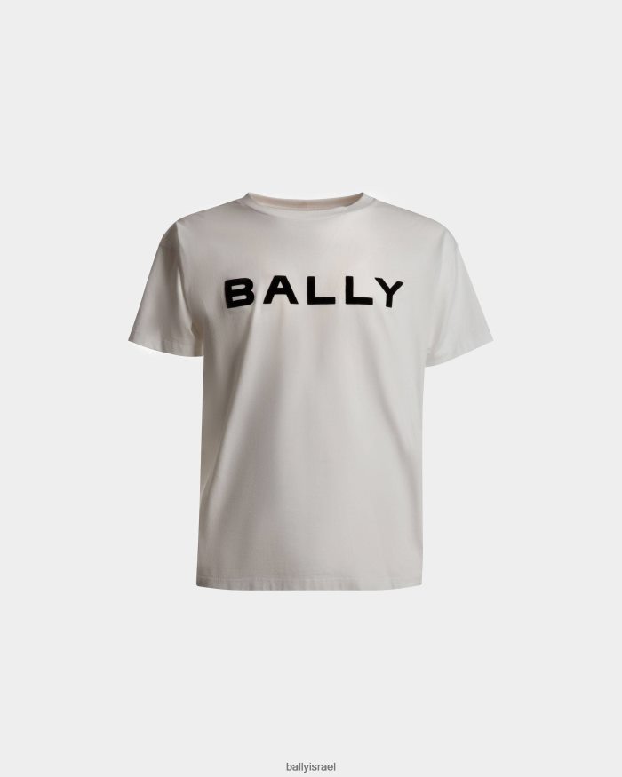 לבן Bally חולצת טריקו כותנה עם לוגו גברים הַלבָּשָׁה AS12D225