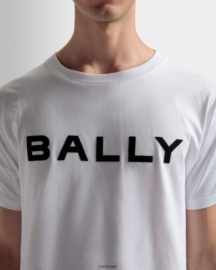 לבן Bally חולצת טריקו כותנה עם לוגו גברים הַלבָּשָׁה AS12D225