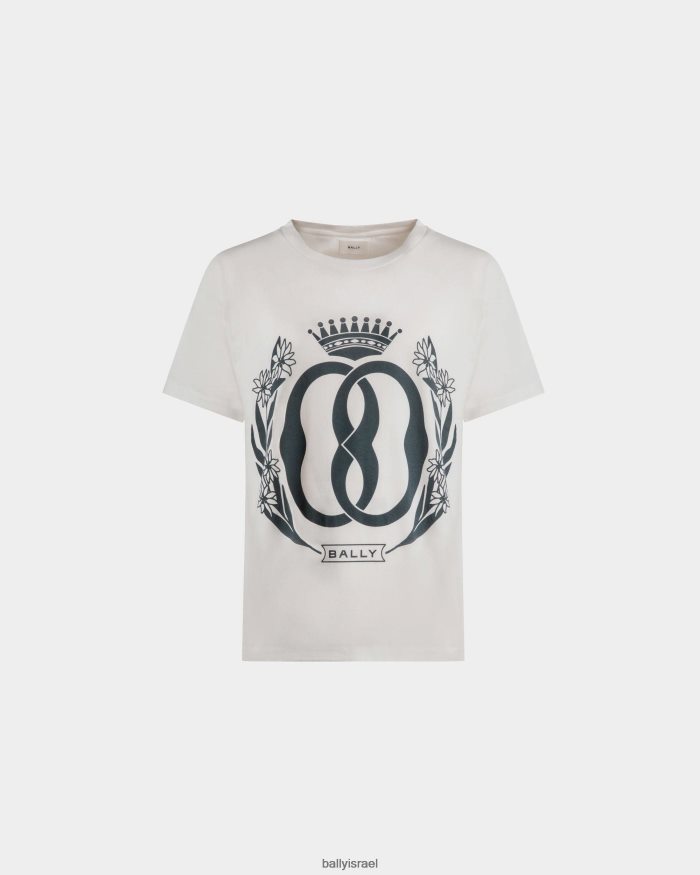 לבן Bally חולצת טריקו מסוכלת כותנה גברים הַלבָּשָׁה AS12D235