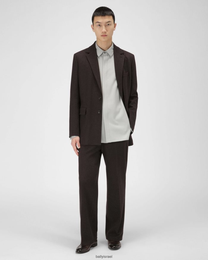 שָׁחוֹר Bally מכנסי עור רשת גברים הַנעָלָה AS12D287