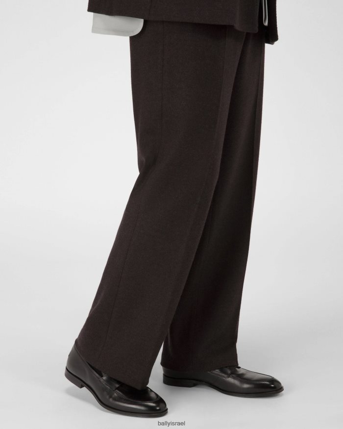 שָׁחוֹר Bally מכנסי עור רשת גברים הַנעָלָה AS12D287