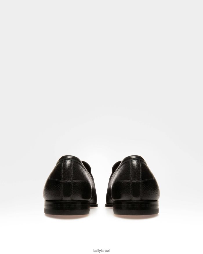 שָׁחוֹר Bally לולאה פרוטה מעור צבי עם גרגירים גברים הַנעָלָה AS12D288