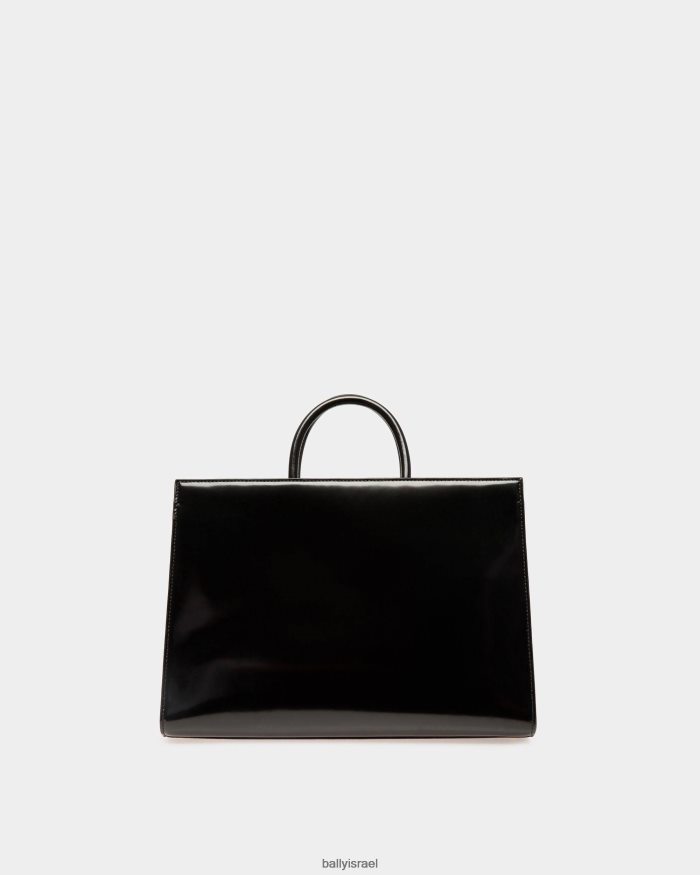 שָׁחוֹר Bally תיק סמל עור פטנט נשים אביזרים AS12D28