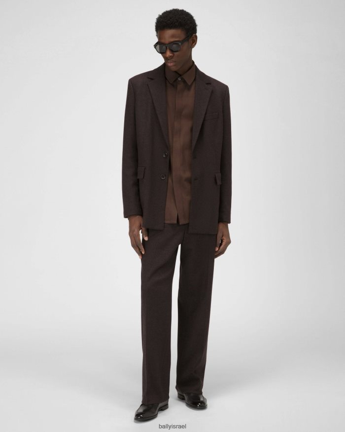 שָׁחוֹר Bally מכנסי עור רשת גברים הַנעָלָה AS12D290