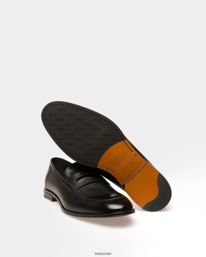 שָׁחוֹר Bally מכנסי עור רשת גברים הַנעָלָה AS12D290