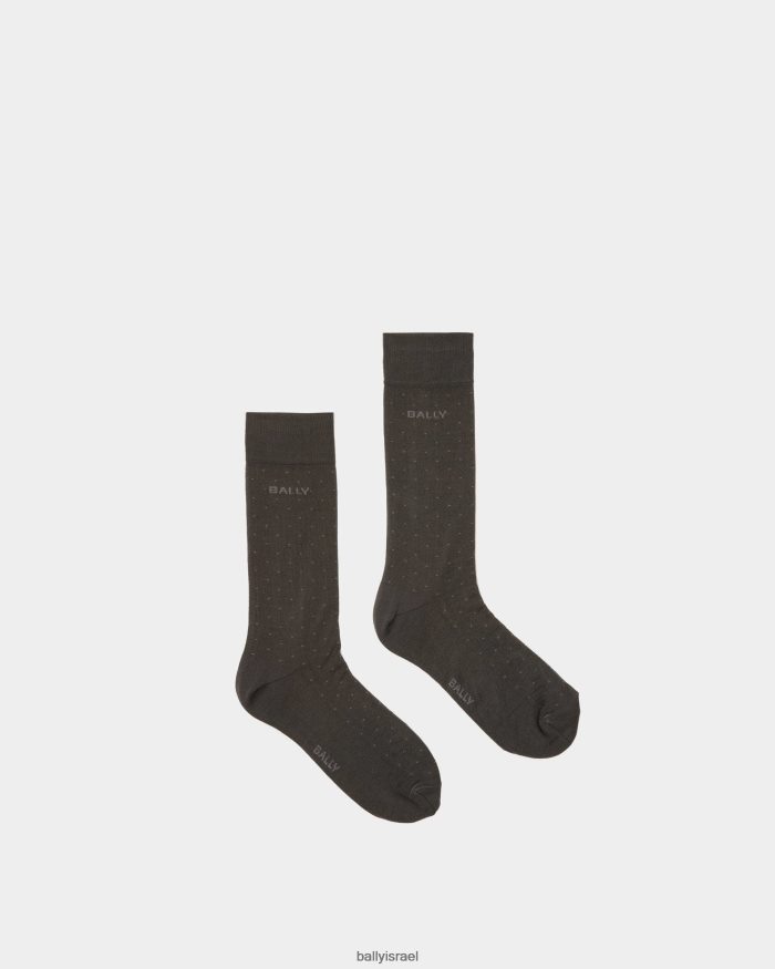 אפור Bally גרבי לוגו מצולעים תערובת כותנה גברים אביזרים AS12D298
