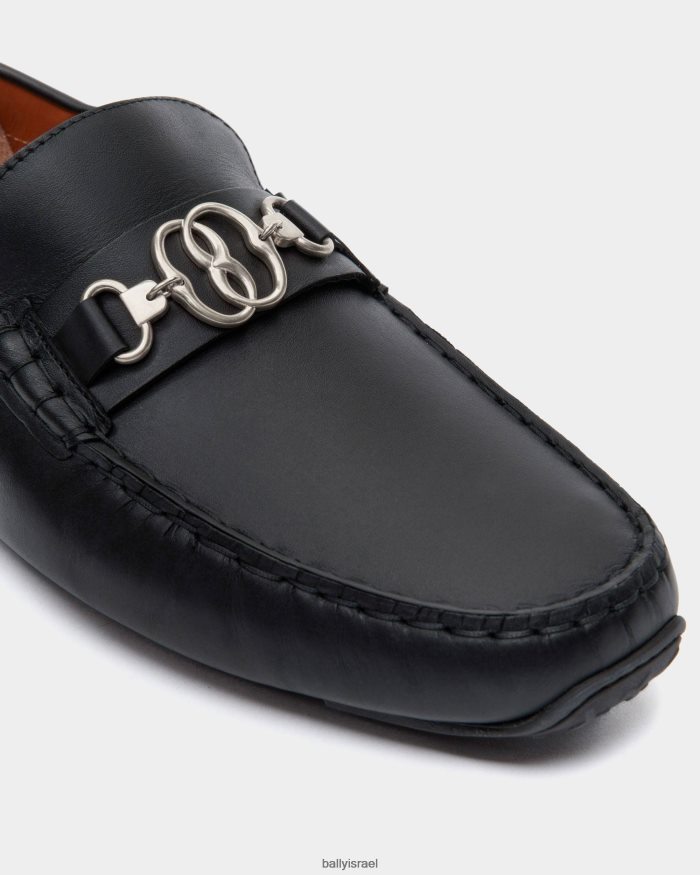 שָׁחוֹר Bally עור נהג טייס גברים הַנעָלָה AS12D303