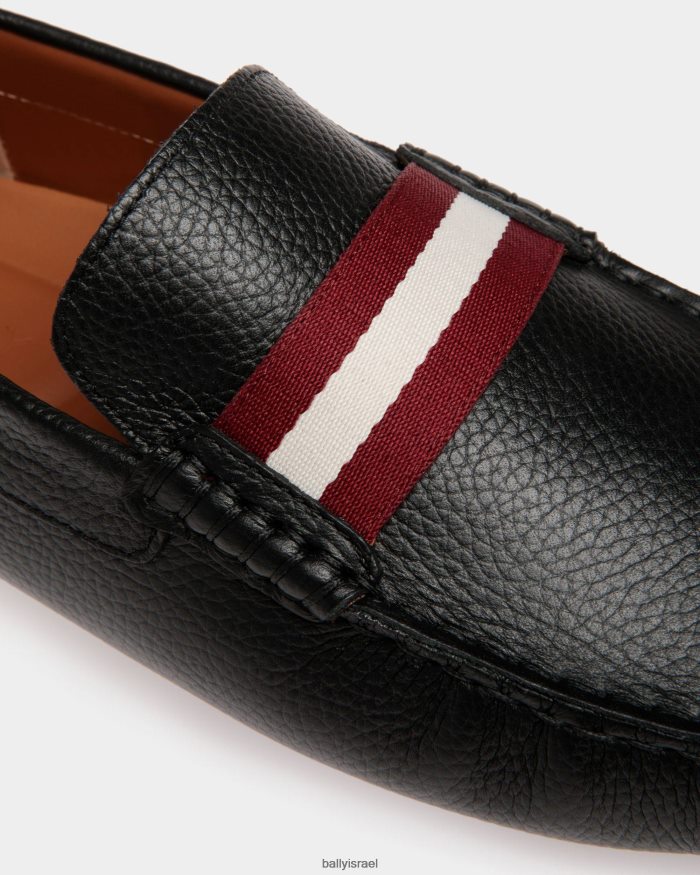 שָׁחוֹר Bally נהג טייס גרגיר עור גברים הַנעָלָה AS12D304