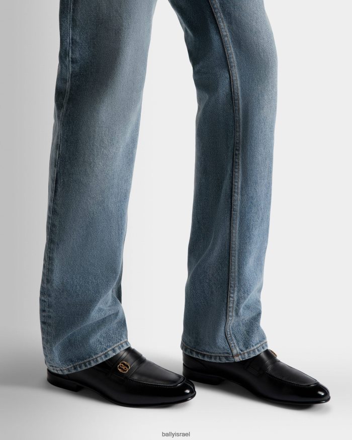 שָׁחוֹר Bally סוויס לופרס עור גברים הַנעָלָה AS12D308