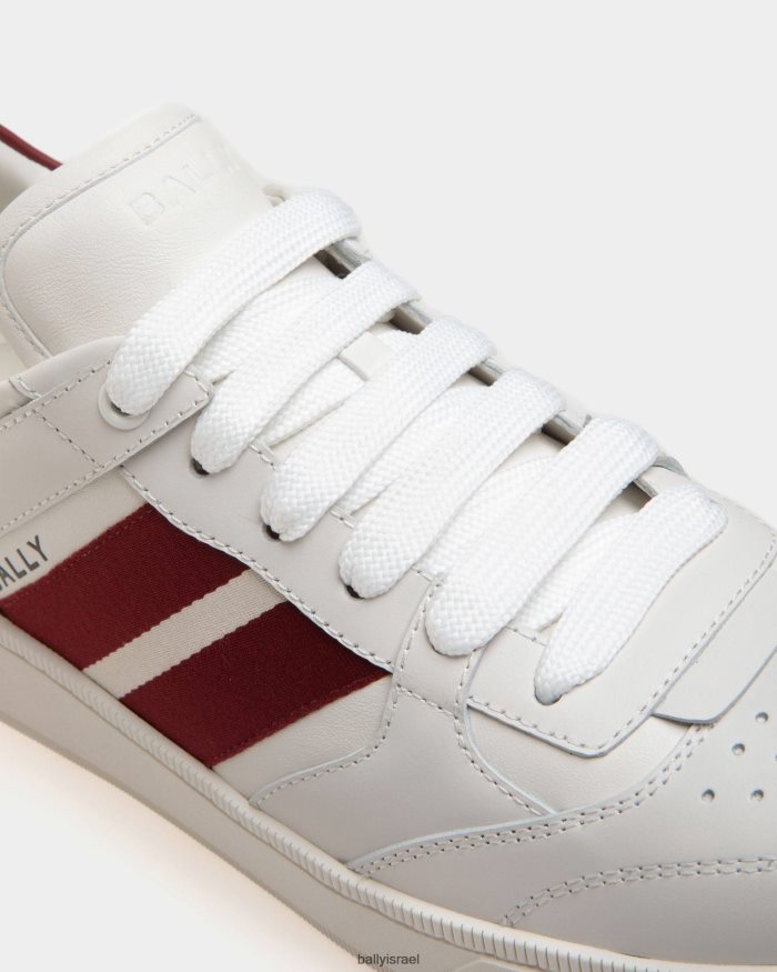 לבן Bally להעלות עור נעלי ספורט גברים הַנעָלָה AS12D364