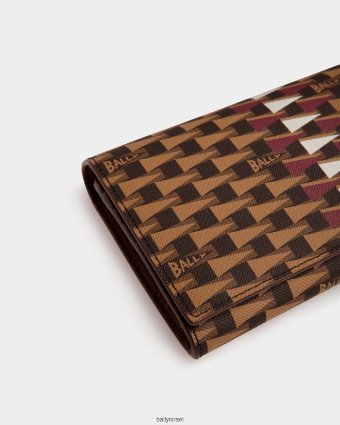 חום Bally דגלון עור ארנק קונטיננטל גברים אביזרים AS12D369
