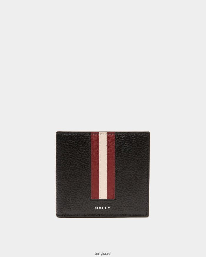 שָׁחוֹר Bally ארנק סרט דו-קפל מעור גברים אביזרים AS12D372