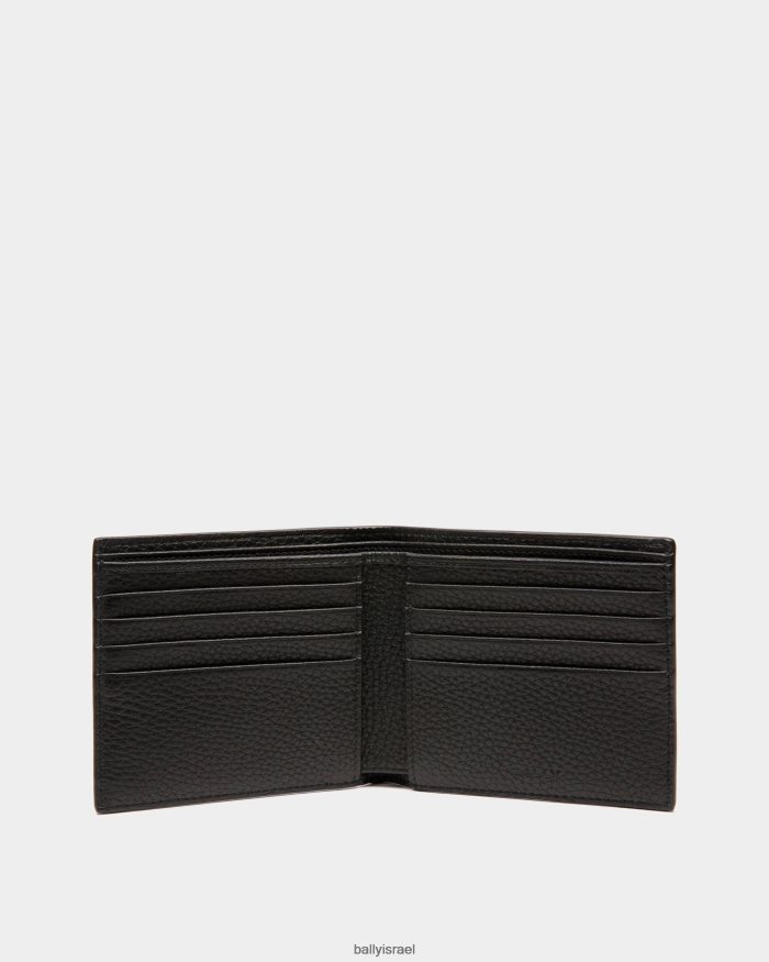 שָׁחוֹר Bally ארנק סרט דו-קפל מעור גברים אביזרים AS12D372