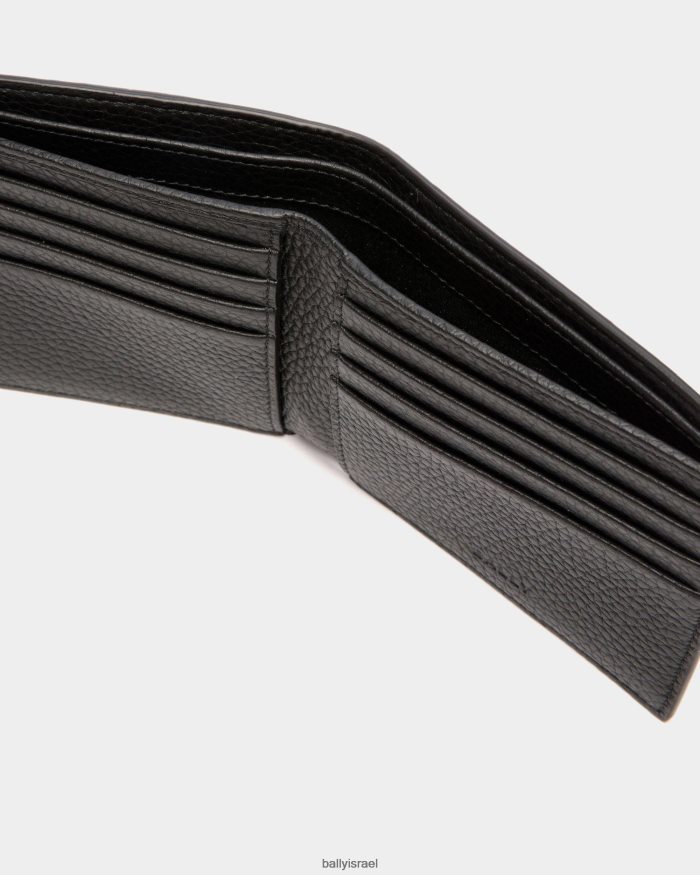 שָׁחוֹר Bally ארנק סרט דו-קפל מעור גברים אביזרים AS12D372
