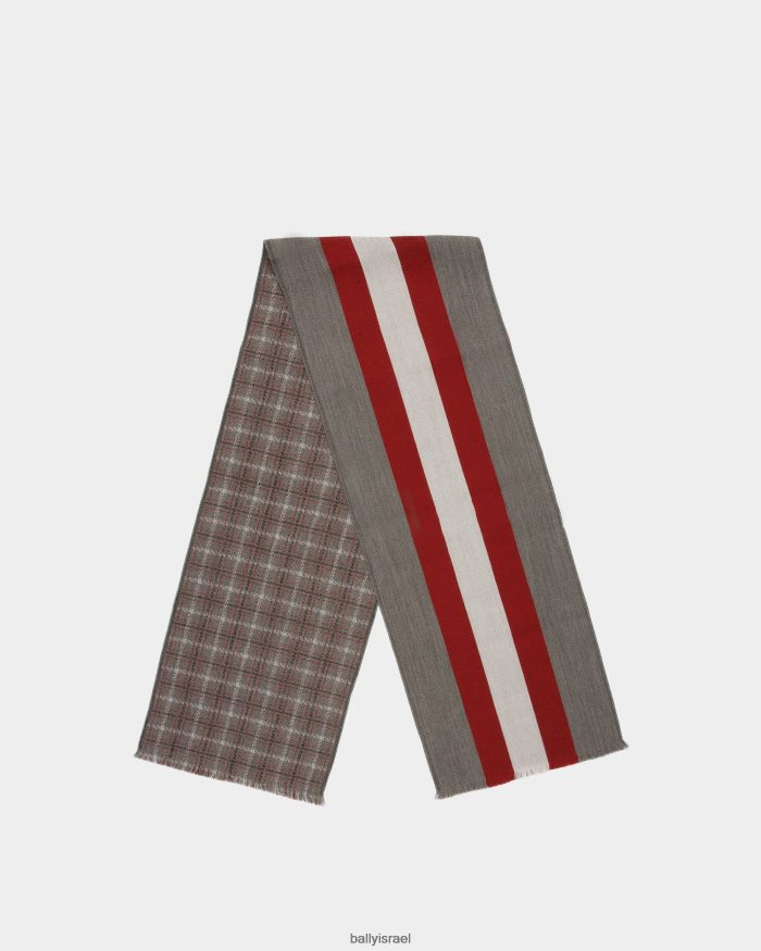 אפור Bally צעיף ג'קארד גברים אביזרים AS12D381