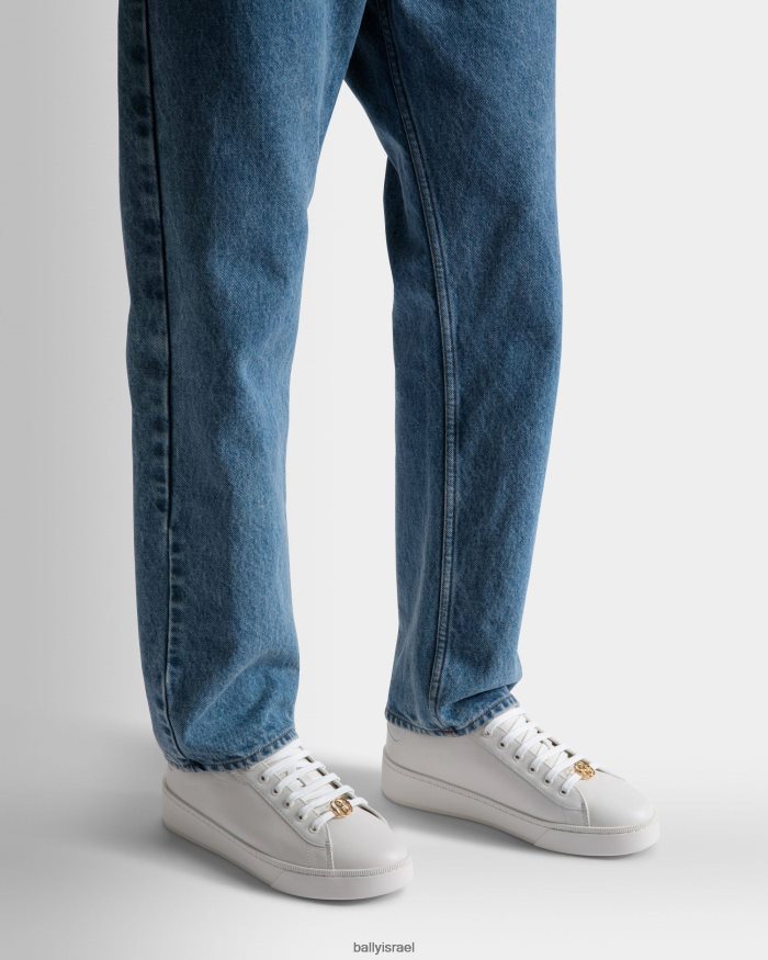 לבן Bally להעלות נעלי ספורט עור גברים הַנעָלָה AS12D388