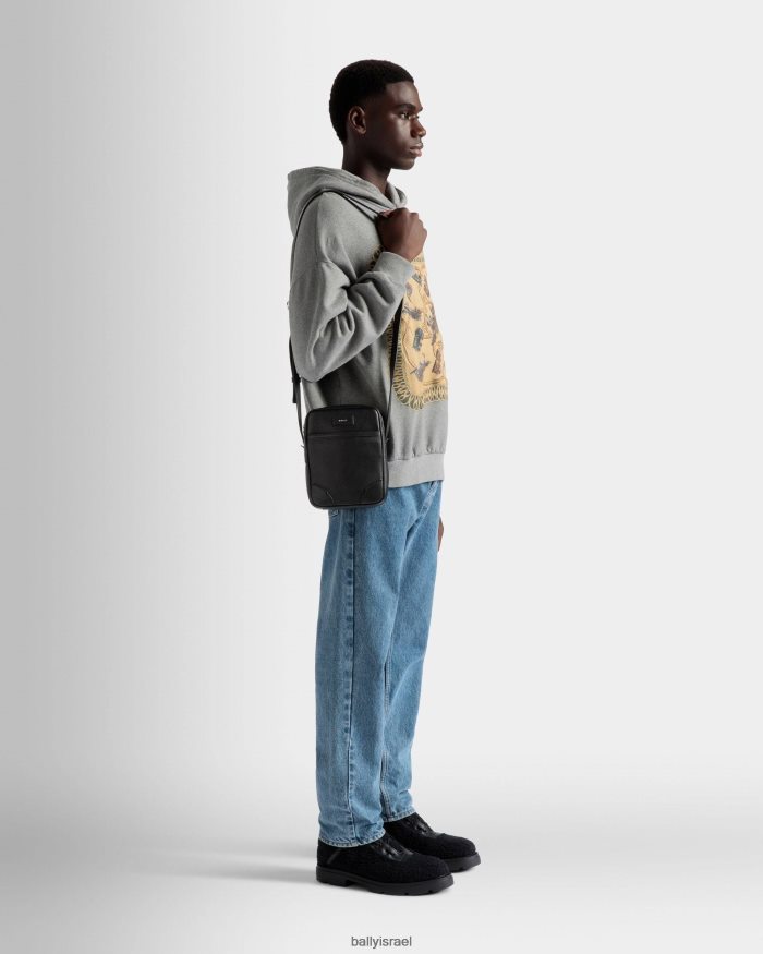 שָׁחוֹר Bally תיק קרוסבודי סרט מעור גברים אביזרים AS12D390