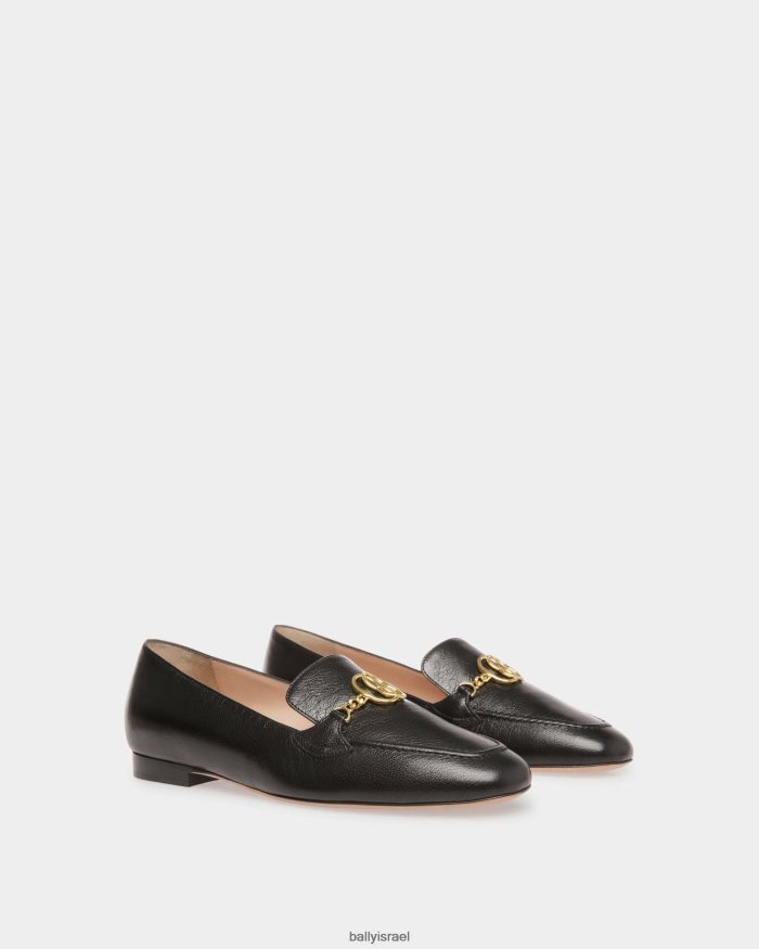 שָׁחוֹר Bally סמל יומית עור נשים הַנעָלָה AS12D3