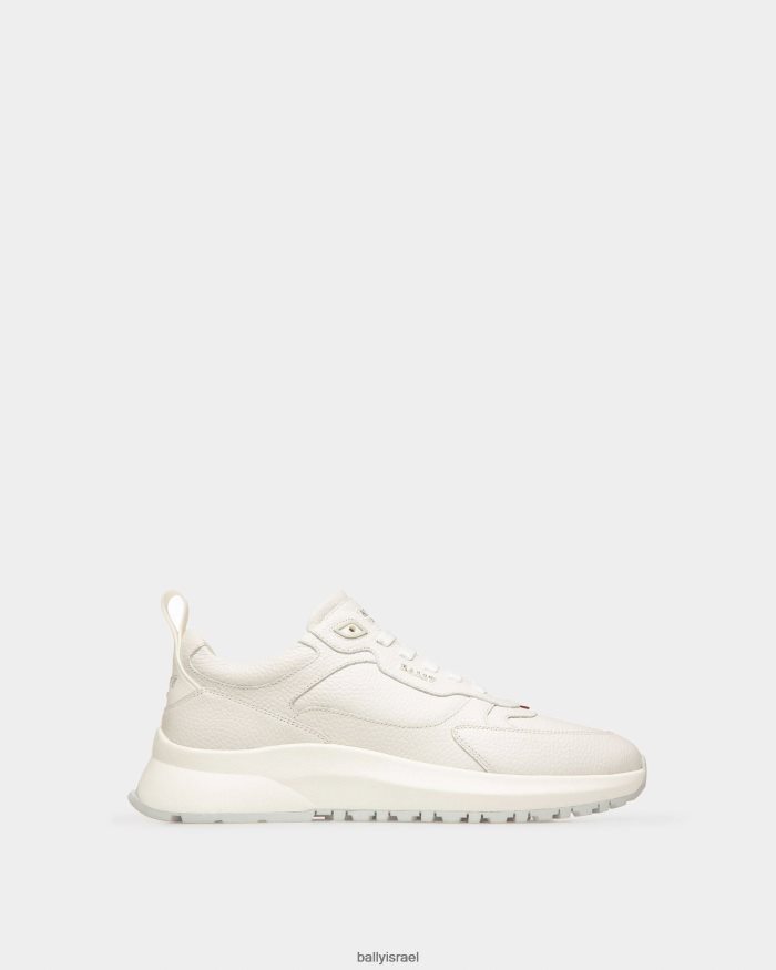 לבן Bally נעלי ספורט מעור דייב גברים הַנעָלָה AS12D407