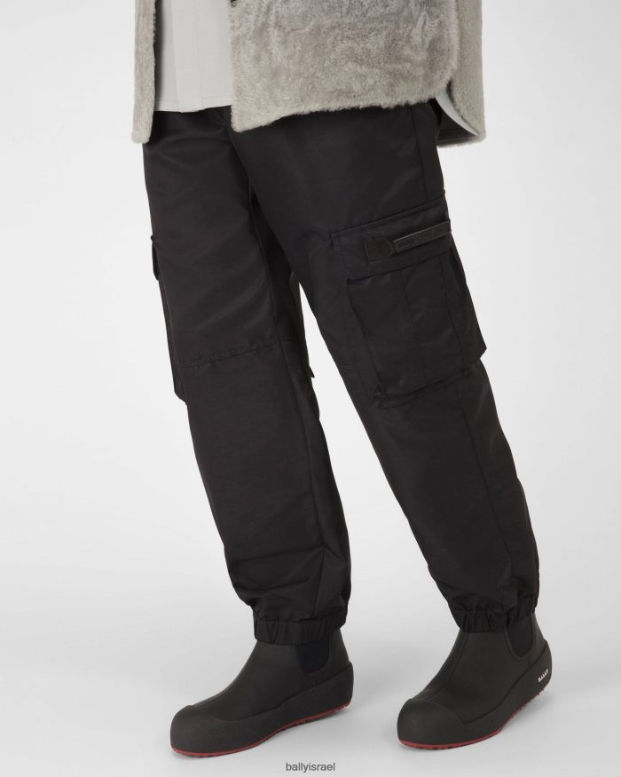 שָׁחוֹר Bally עור מגפיים מסתלסל גברים הַנעָלָה AS12D435