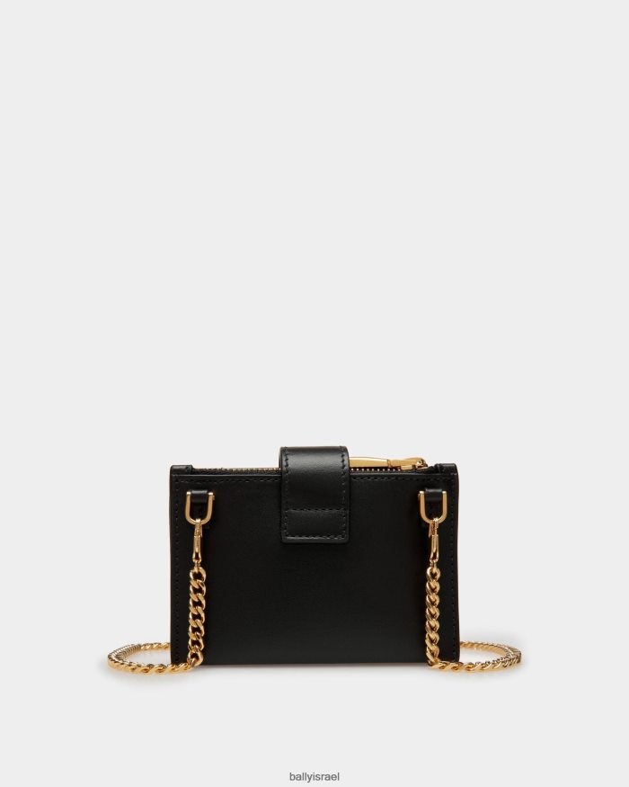 שָׁחוֹר Bally מחזיק כרטיס סמל עור נשים אביזרים AS12D43