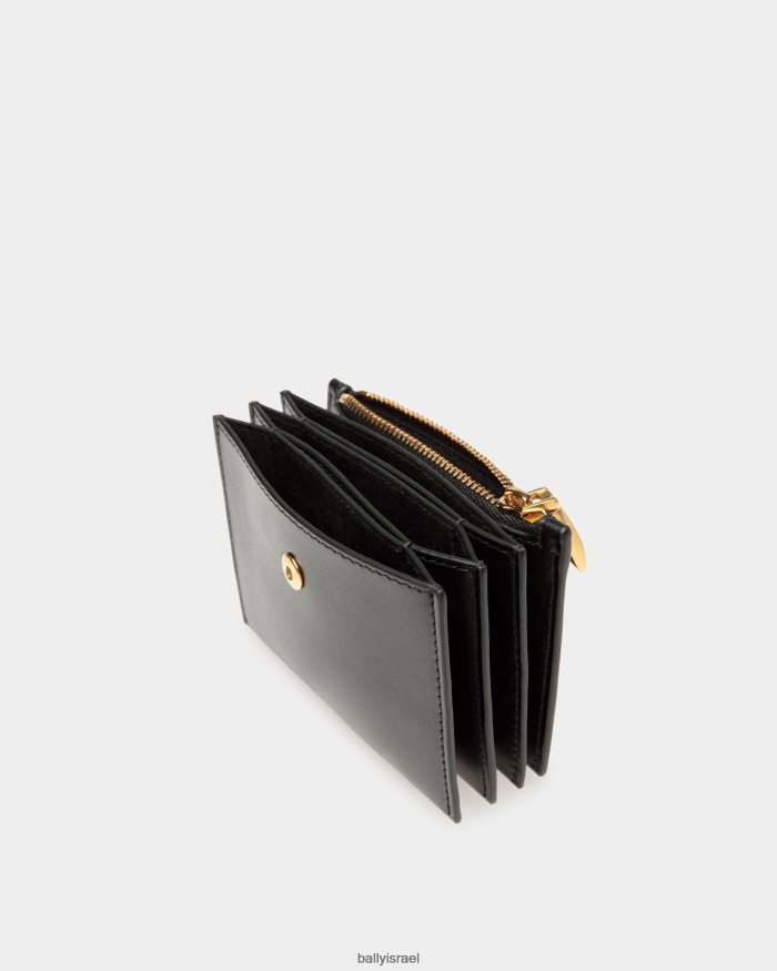 שָׁחוֹר Bally מחזיק כרטיס סמל עור נשים אביזרים AS12D43