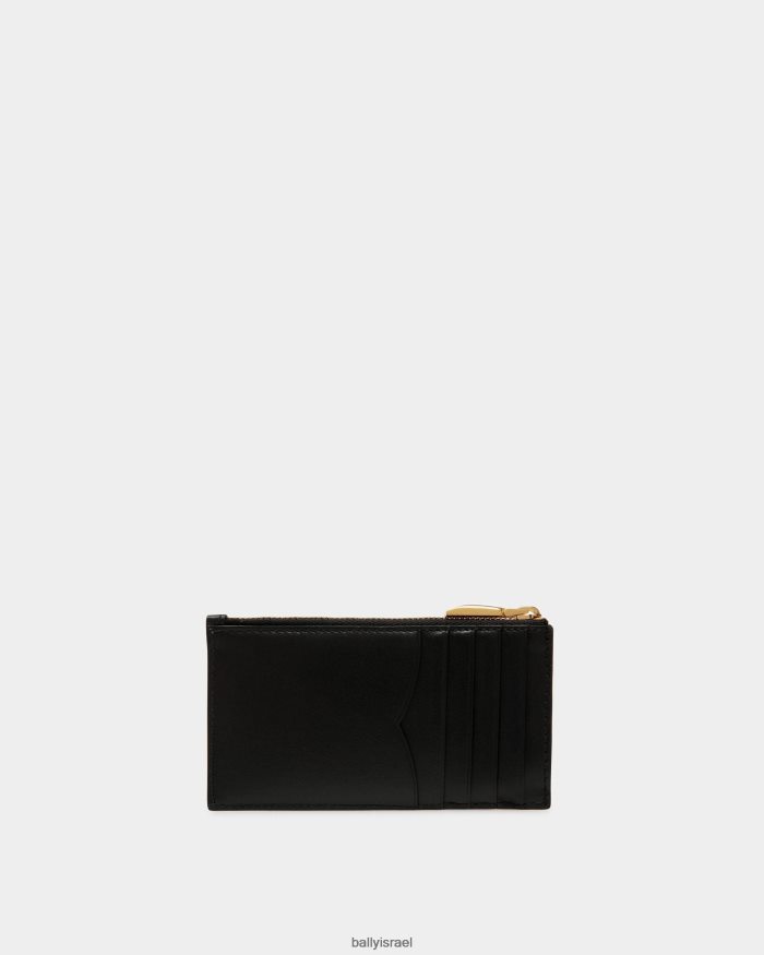 שָׁחוֹר Bally מחזיק כרטיס סמל עור נשים אביזרים AS12D44