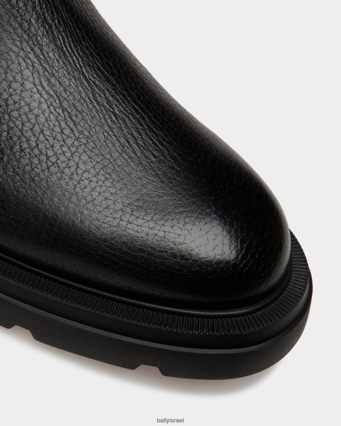 שָׁחוֹר Bally עור מגפיים של ציריך גברים הַנעָלָה AS12D452