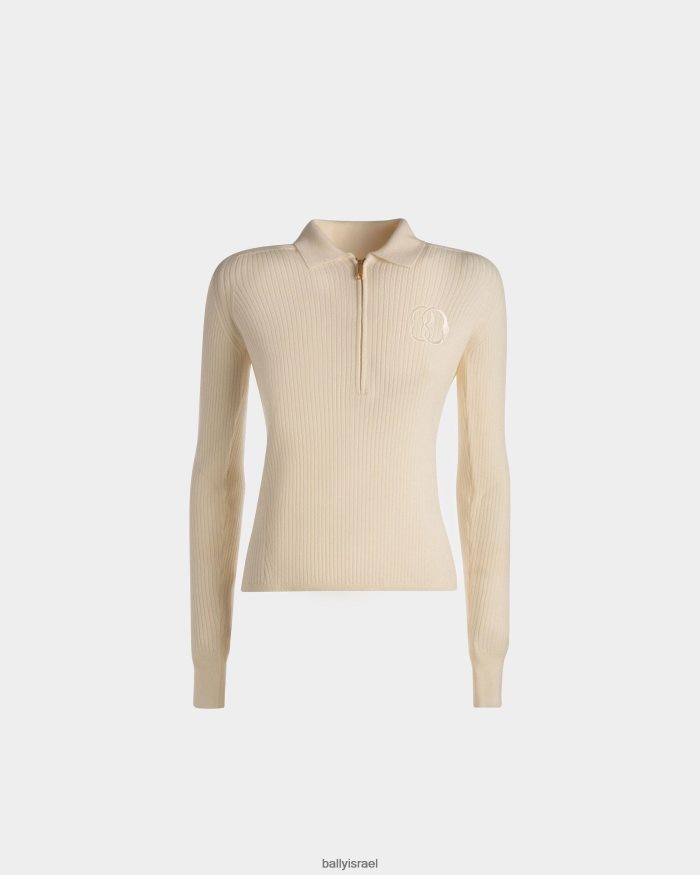 לבן Bally פולו עם שרוול ארוך נשים הַלבָּשָׁה AS12D46