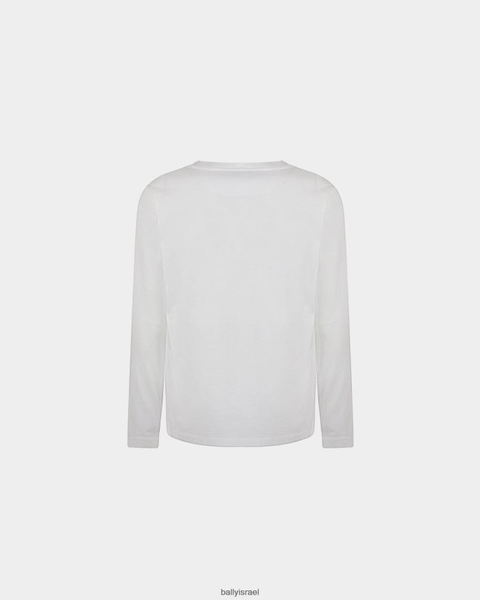 לבן Bally חולצת טריקו כותנה גברים הַלבָּשָׁה AS12D480