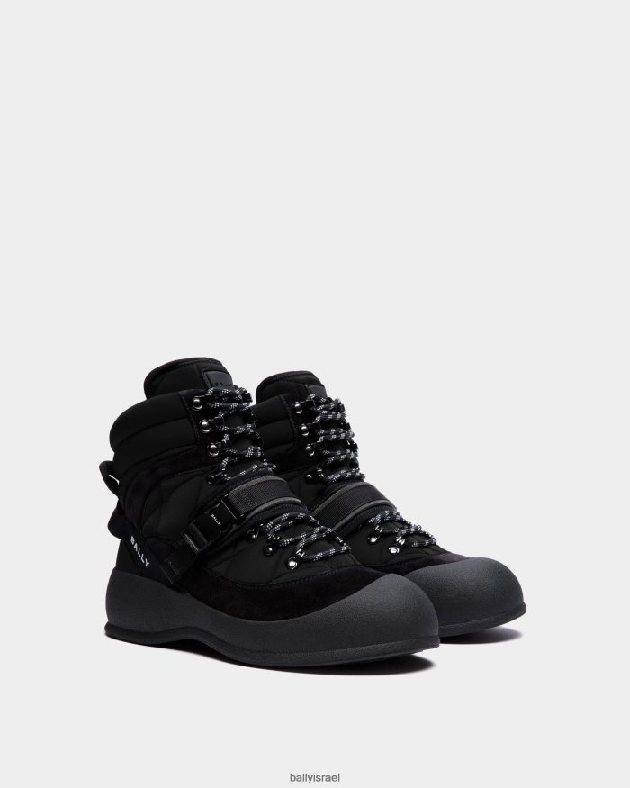 שָׁחוֹר Bally ניילון מגף פרי גברים הַנעָלָה AS12D484