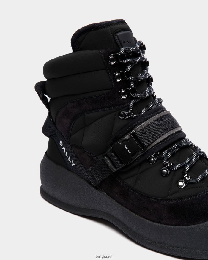 שָׁחוֹר Bally ניילון מגף פרי גברים הַנעָלָה AS12D484