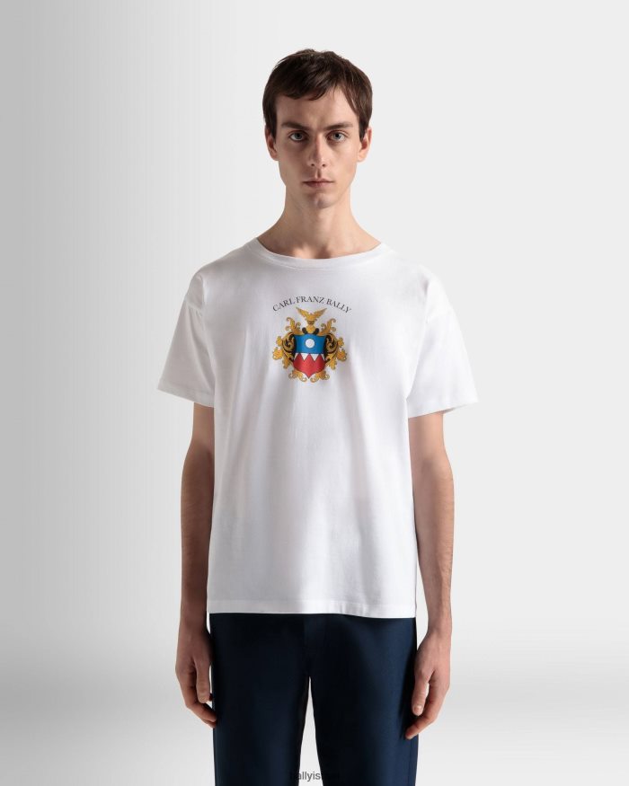 לבן Bally חולצה כותנה גברים הַלבָּשָׁה AS12D492