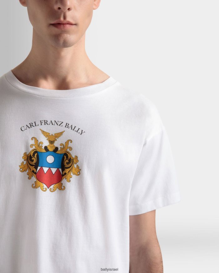 לבן Bally חולצה כותנה גברים הַלבָּשָׁה AS12D492