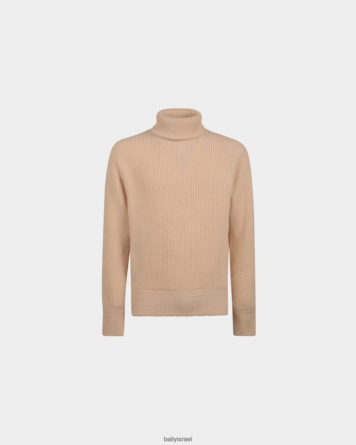 בז' Bally סוודר עם צווארון גולף גברים הַלבָּשָׁה AS12D503