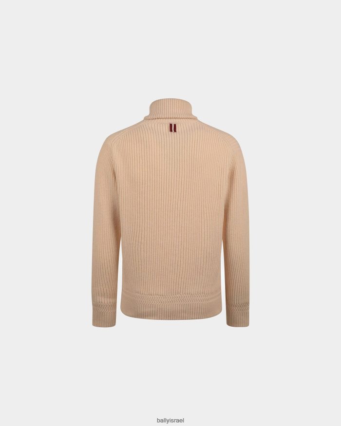 בז' Bally סוודר עם צווארון גולף גברים הַלבָּשָׁה AS12D503