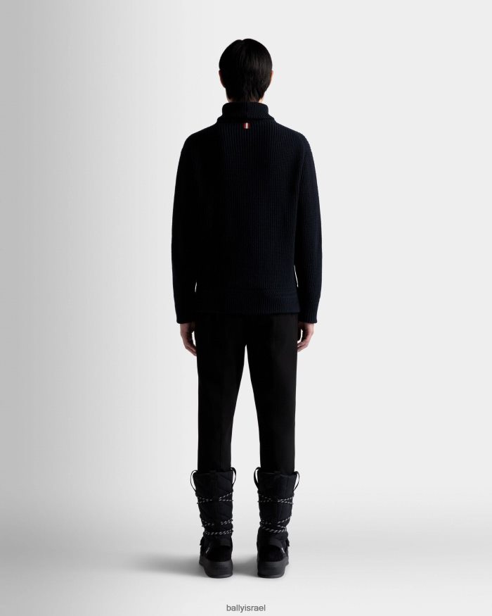 כְּחוֹל Bally סוודר צווארון גולף גברים הַלבָּשָׁה AS12D504